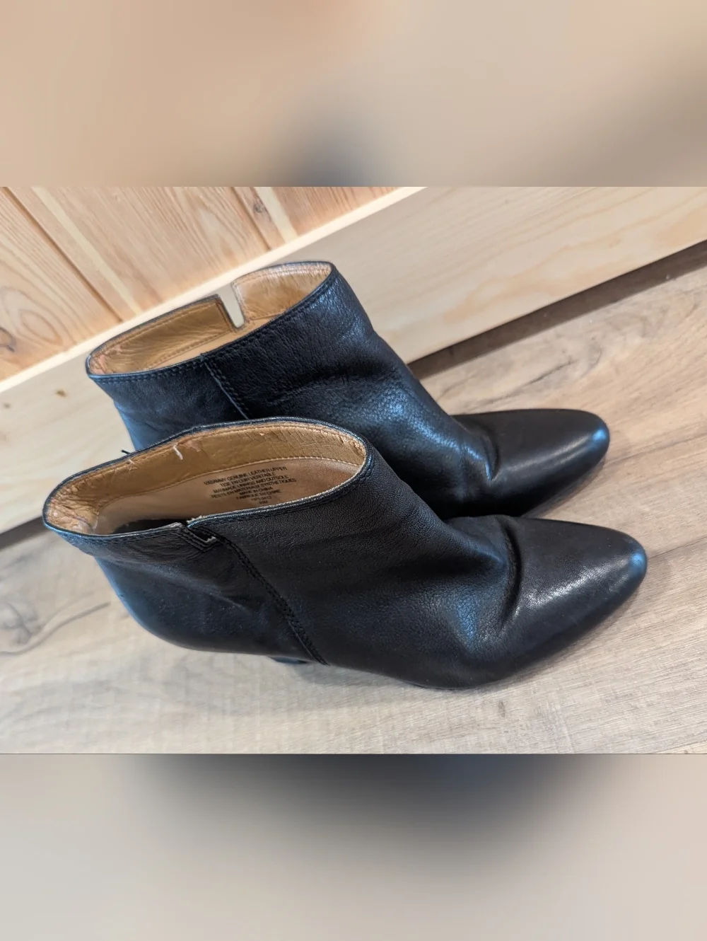 Vintage American Collection Nine West Genuine Leather Black Ankle Booties - Picture 4 of 8